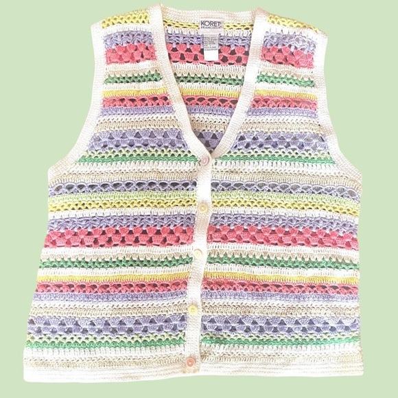 Vintage Knit Vest Koret - Picture 1 of 4